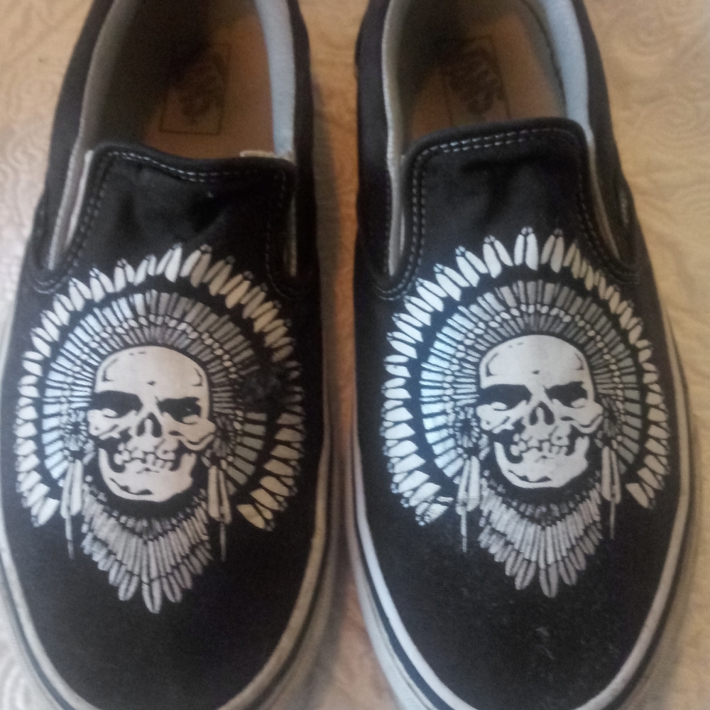 Native Skull Pattern Vans